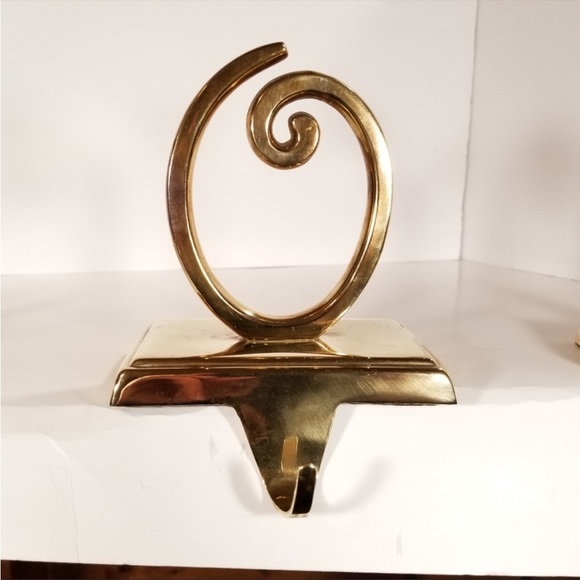 Pottery Barn “JOY” Stocking Holder Brass Gold Tone - Picture 3 of 10